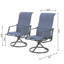 Ensemble de chaises longues pivotantes en métal 2 pièces avec toile bleue-1835646492