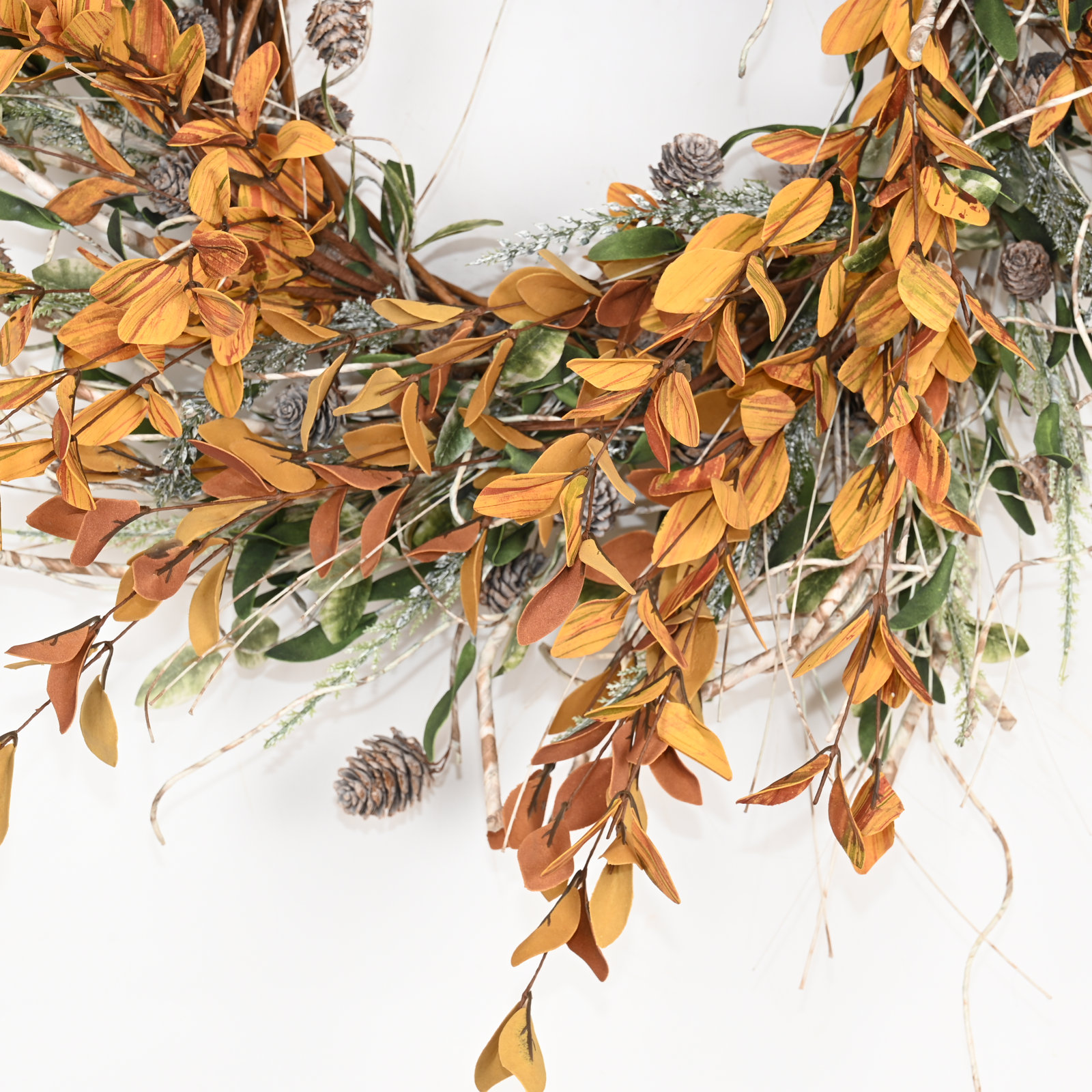 26" Frosted Mixed Thanksgiving Wreath, Orange