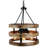 Wide Round Wood Chandelier Farmhouse Hanging Lighting Fixture Dining Room Foyer Pendant 
