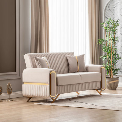 Robison 67" Convertible Loveseat with Storage, Small Sofa for Small Spaces, Living Room, Apartment, Office, Firm Seat Cushion