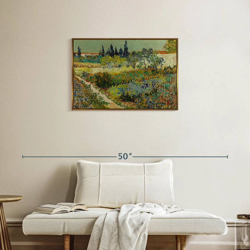 Jardin à Arles, Cadre flottant doré, 31 po x 21 po