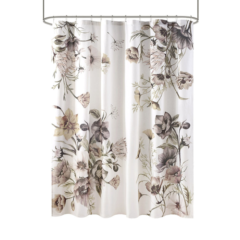 Rideau de douche en coton Floral