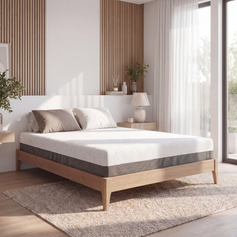 Epernay 8 in. Full Firm Gel Memory Foam Mattress with Temperature Regulating Cooling Cover, Full, 8"