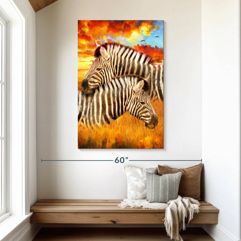 Brampt Snuggling Zebras, 48" H x 32" W