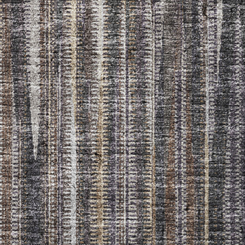 Premium Machine Washable Dream Shag ADS31 Textured Stripes Rug, 3' x 5', Brown