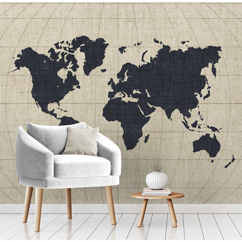Murale continents, l 120 po x L 144 po