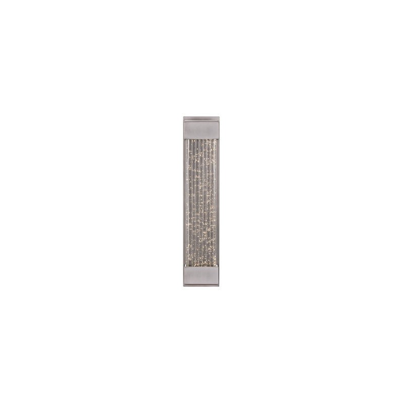 Tower 1 - Light LED Dimmable Aged Brass Flush Mounted Sconce, Brushed Nickel, 14" H x 3" W x 2.5" D