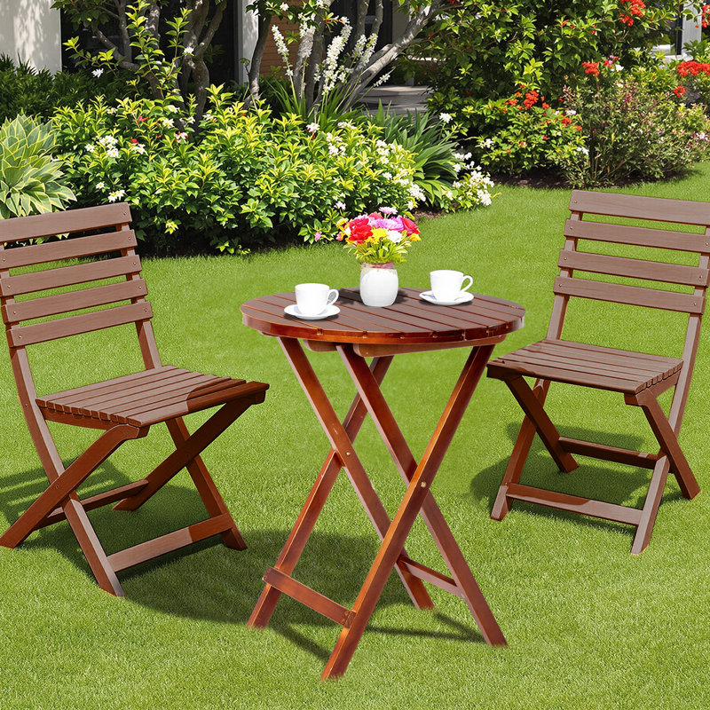 Table de patio pliante 24 po, Brun