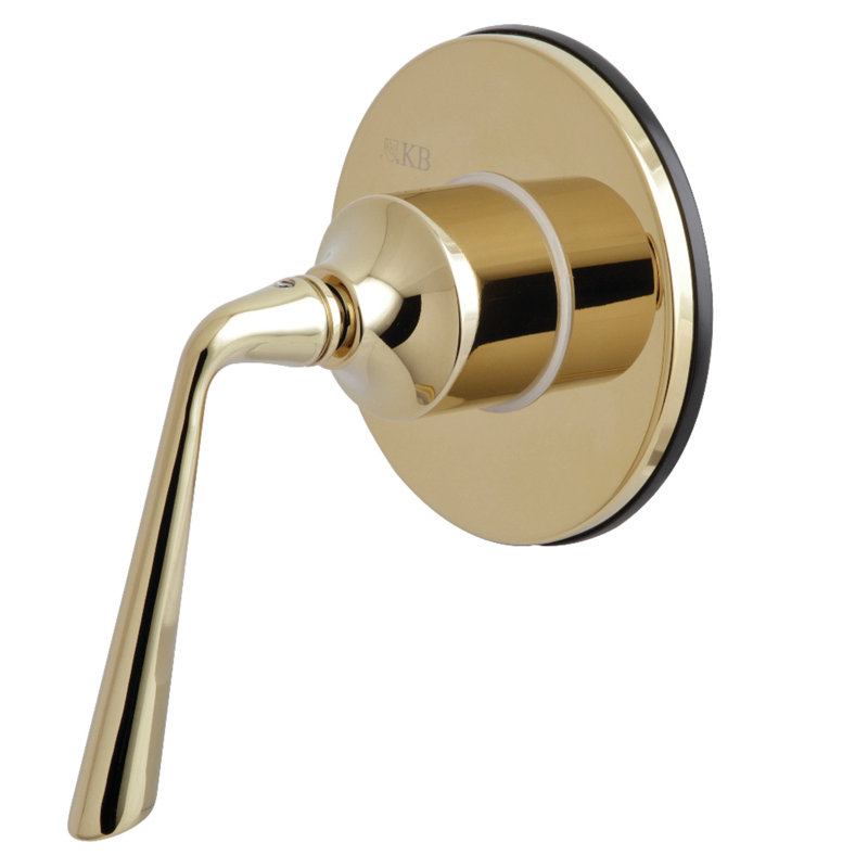 Kingston Brass Single-Handle Wall Mount Three-Way Diverter Valve with Trim Kit, Polished Brass