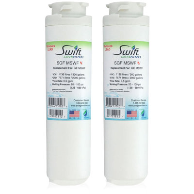 Filtre à eau de réfrigérateur compatible avec la norme SGF-MSWF Rx pour MSWF, 101820A, EFF-6022A (paquet de 2).