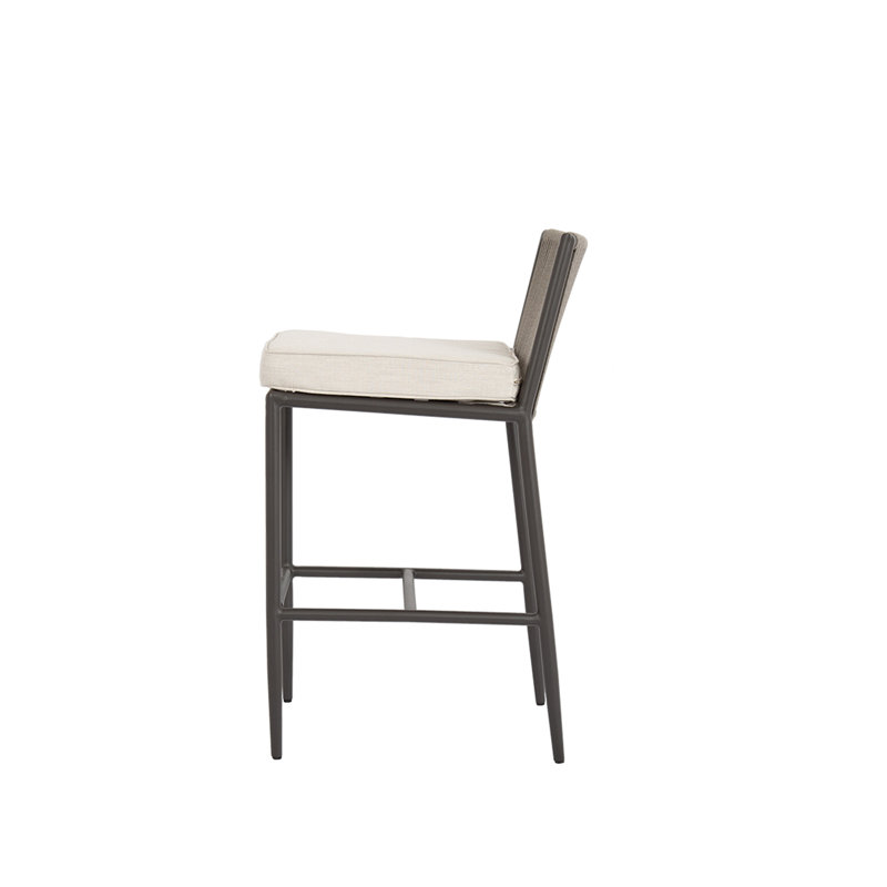 Pietra Outdoor Bar Stool, Bar Stool (30" Seat Height), Echo Ash Sunbrella®