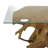 Teak Wood Handmade Live Edge Tree Stump Console Table with Clear Glass Top