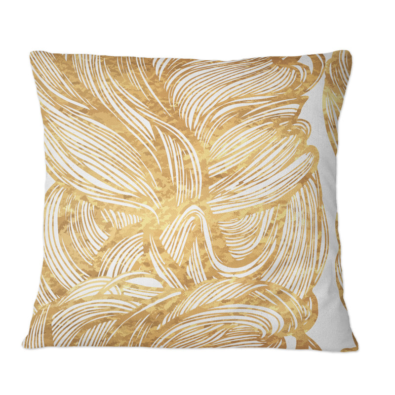 Coussin décoratif décoratif ajouré doré - imprimé moderne, 16 po x 16 po