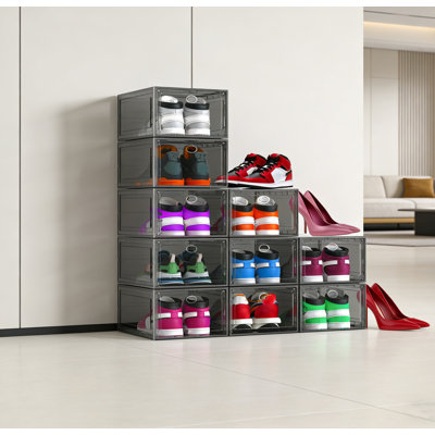 Extra Large Clear Shoe Box Organizers, 9-Pack