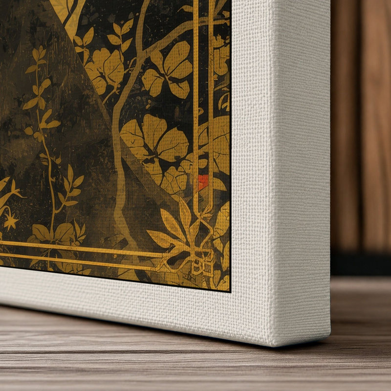 Lovers in Gold Art Deco - Wrapped Canvas, 24x16 - 61.0 x 40.6 cm, Cream Border