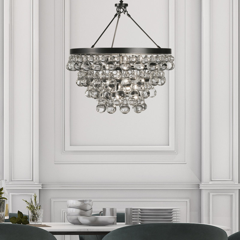 Bling 4 - Light Chandelier, Antique Brass