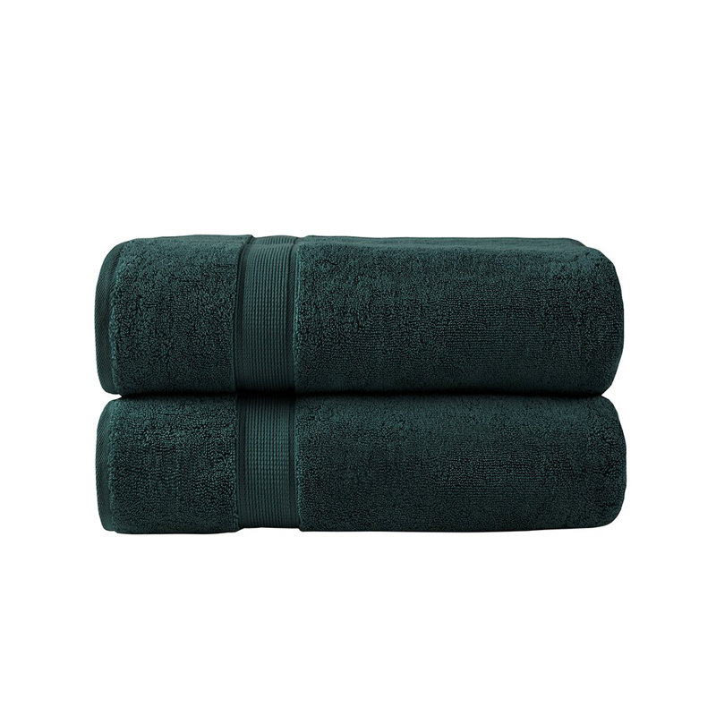 Ensemble de draps de bain en coton 2 pièces Gracie Mills Las Vegas 800GSM, Vert foncé