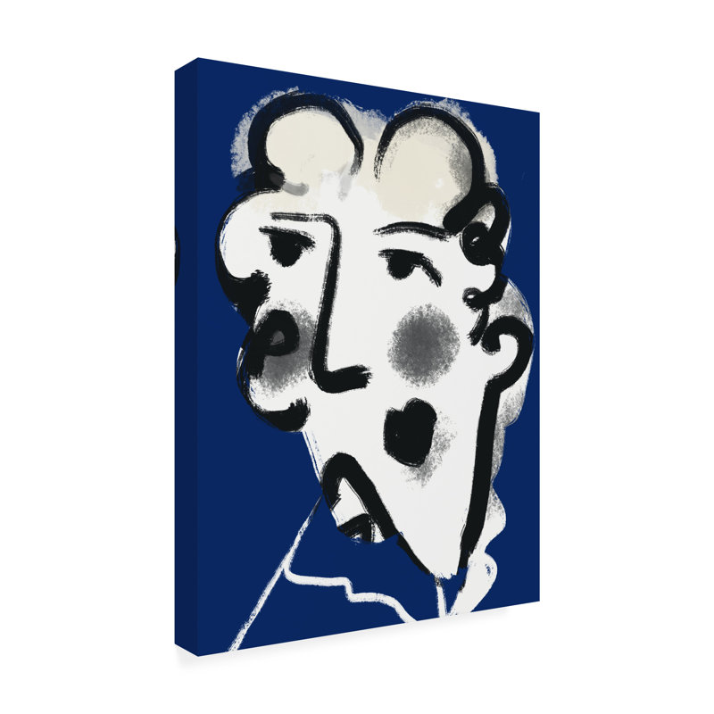 Art sur toile bleu, Little Dean, H 14 po x l 19 po