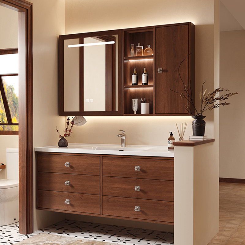 Retro minimalist style bathroom cabinet
