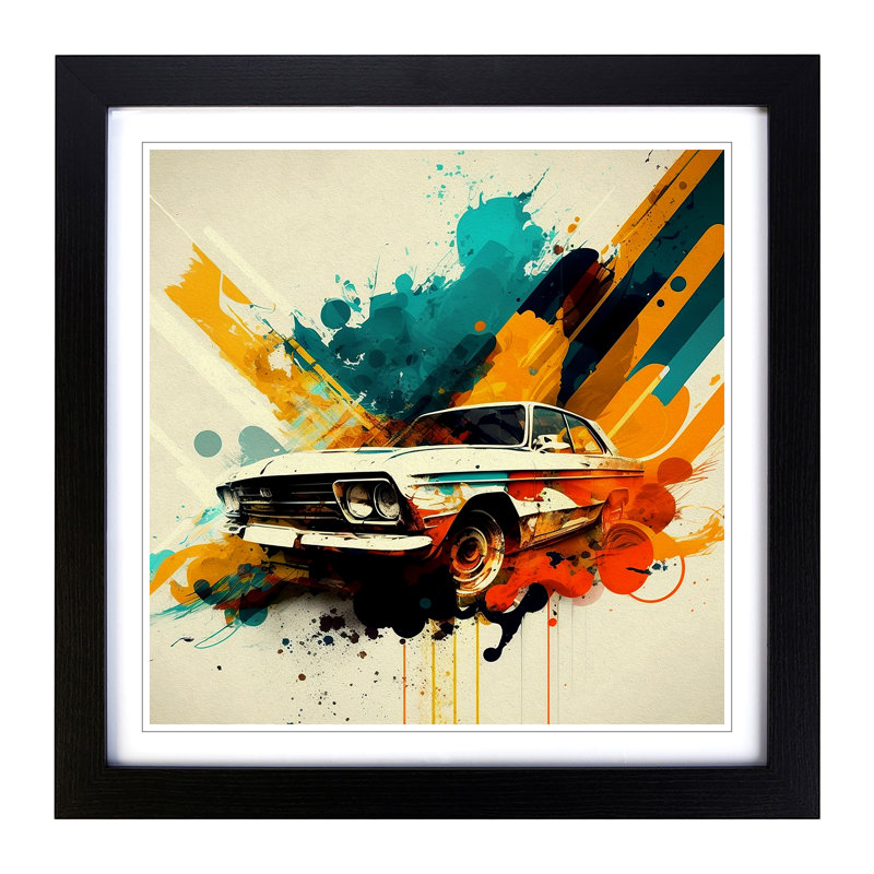 Single Picture Frame Print on Wood, Black