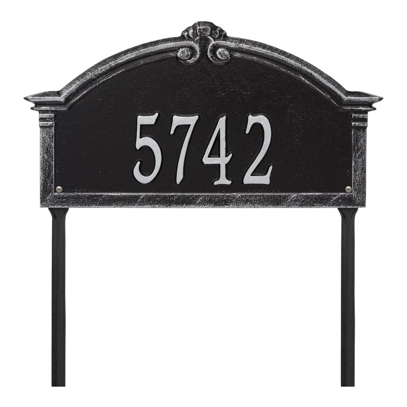 Plaque d'adresse sur 1 ligne Roselyn, Noir / argent, Oui
