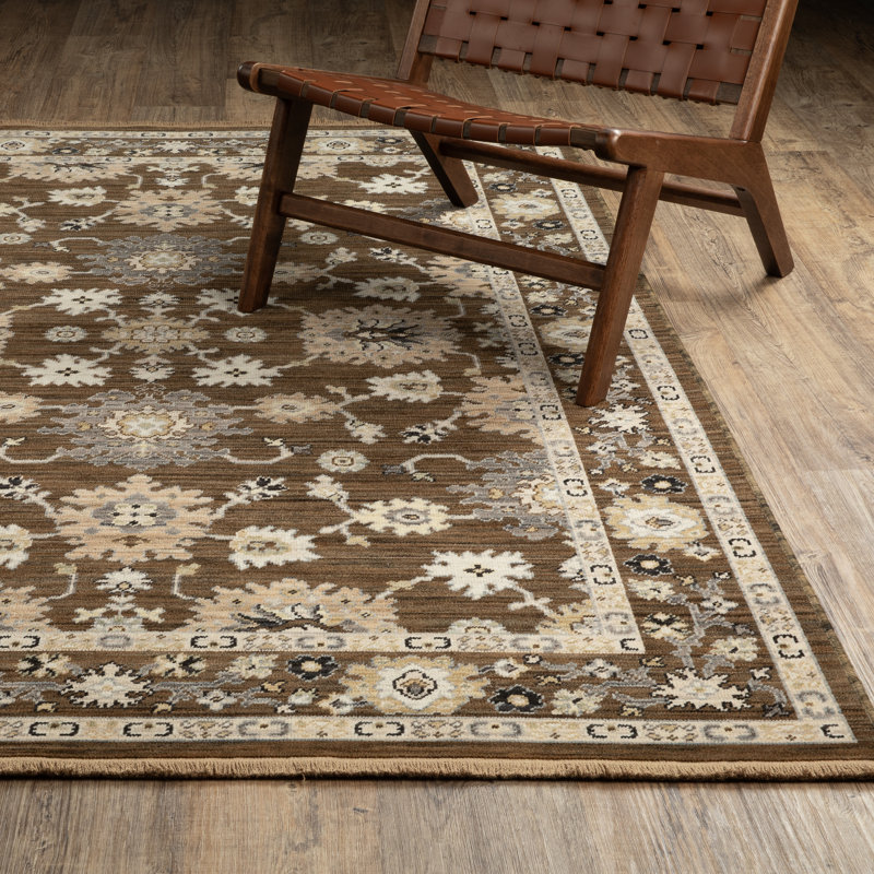 Tapis brun / brun clair en laine Kuester, Rectangle 3'3" x 5'