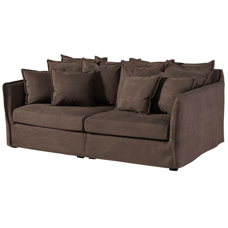 AMY 2 Seater Bean Bag Sofa, Brown, white and pink