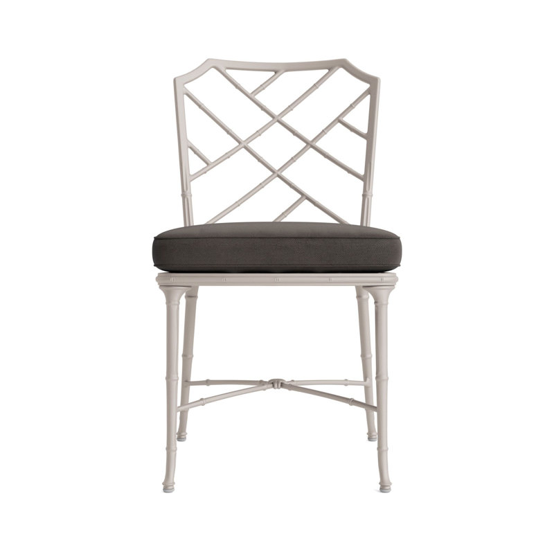 Calcutta Outdoor Dining Side Chair, Fusion Charcoal, Brown, Dove Smooth