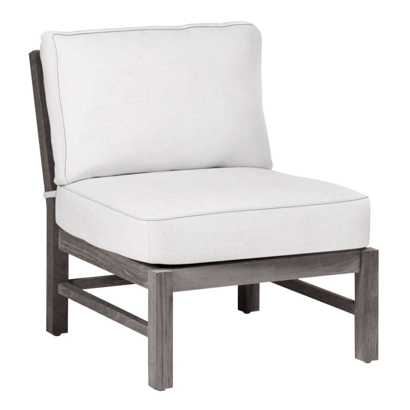Fauteuil de chambre modulaire Club Teak - Huître, Teck huître, Trépointe, Lin neige