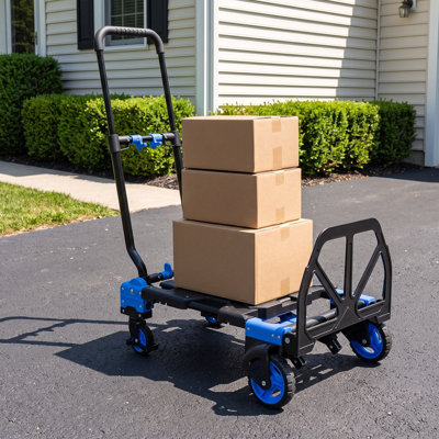 Gina Heavy Duty 300lbs Folding Hand Truck, 2 in 1 Aluminum Foldable Dolly
