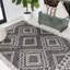 Tapis intérieur / extérieur noir / ivoire Senza Diamond Tribal Medallion-2007880703
