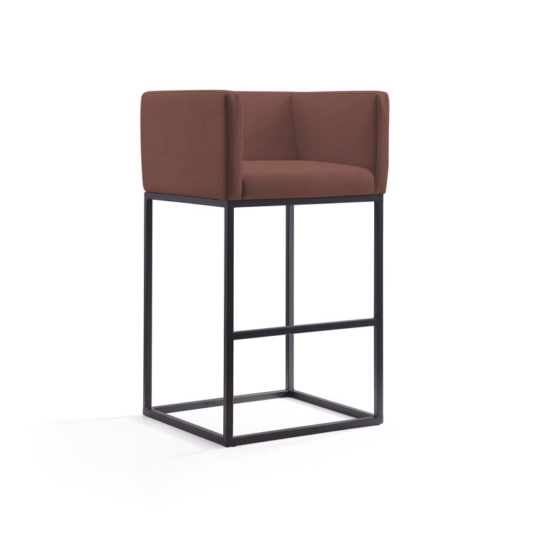 Upholstered Counter Stool with Metal Frame