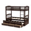  Lit superposé simple en bois avec lit gigogne et tiroirs Katylyn-380224512