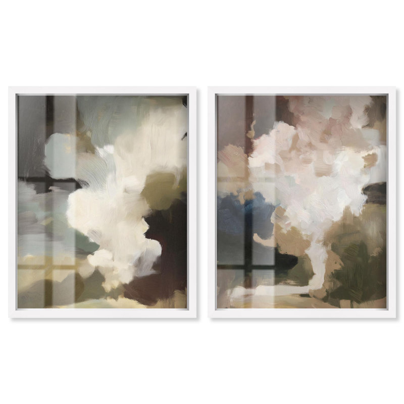 Ensemble de décorations murales bohème Mute Harmony pair par Art Remedy, cadre blanc, 24 x 30, H 31 po x l 25 po, Cadre blanc