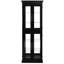 Armoire en verre noir avec éclairage exquis pour garde-manger, présentoir de collection idéal dans la cuisine, éclairage enchanteur et tablettes réglables
