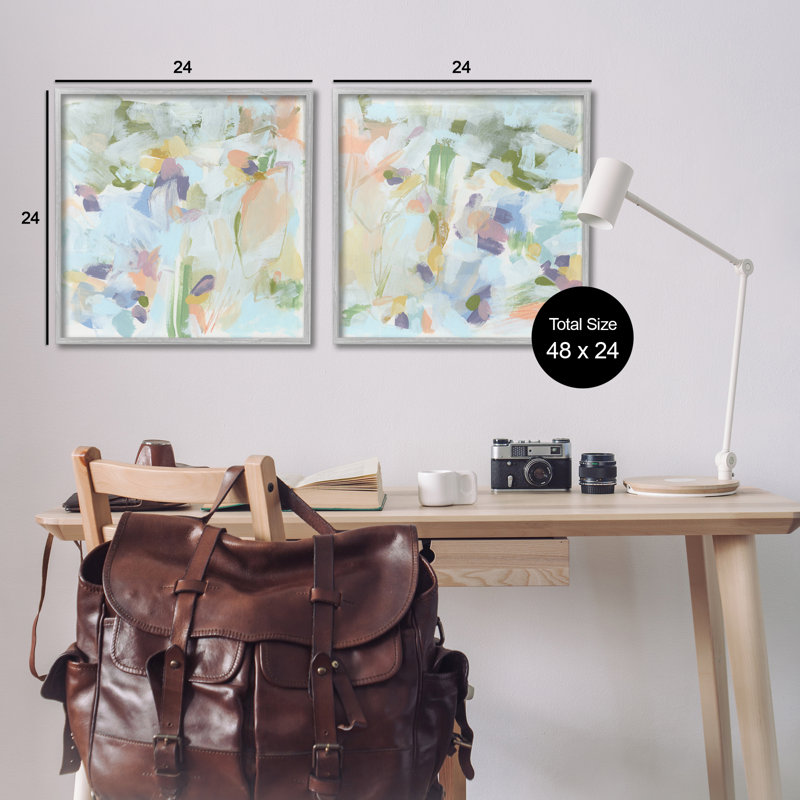  "Pastel Abstract Expressions", ensemble de 2 estampes numériques par June Erica Vess, H 24 po x l 24 po