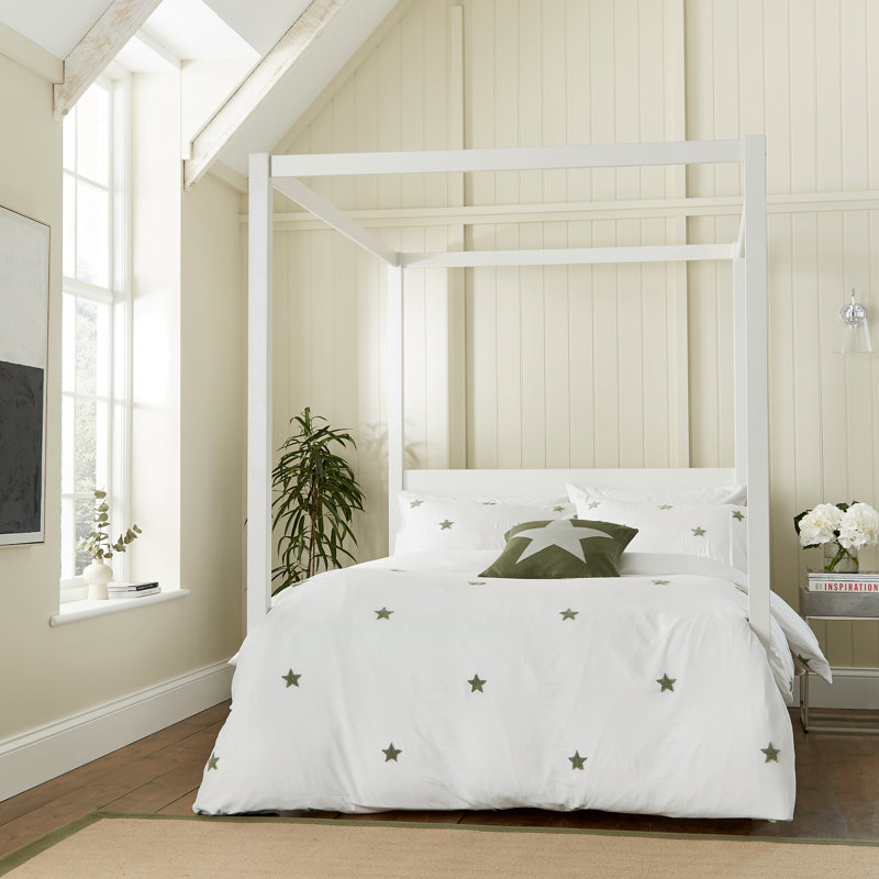 Tufted Star Duvet Cover Set, King Size Duvet Cover + 2 Pillowcases, White