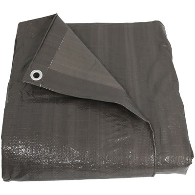 Huggins Polyethylene Multi-Purpose Heavy-Duty Reversible Tarp - Gray - 30' x 40'