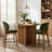 Mid-Century Modern Counter Stool, Fabric Upholstered Barstool with Wingback, Armless Counter Height Bar Stool With Wood Legs, Metal Footrest, For Kitchen Island Bar Counter, Green, Set of 2-119619504-124825000