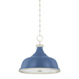 Painted No. 1 Pendant in Polished Nickel and Soft French Blue by Mark D. Sikes