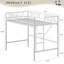 Lit mezzanine simple pour adolescents et adultes, structure en mezzanine en métal avec barrière de sécurité et échelle plate, barreaux en acier robustes, conception peu encombrante, sans sommier, blanc-536230947