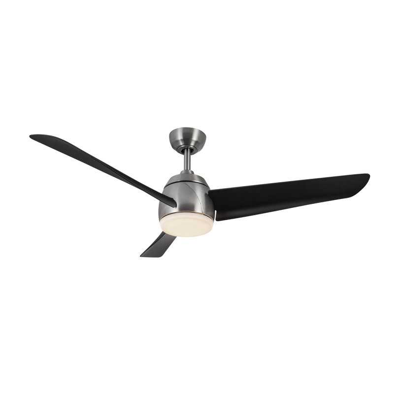 Thalia Smart LED Downrod Ceiling Fan, Matte Black, Brushed Nickel