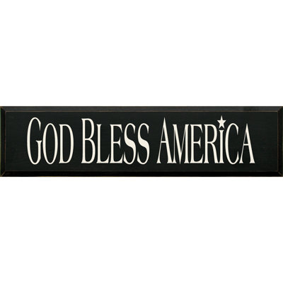 « dieu bless america », art textuel sur bois
