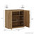 Modular Sideboard with Double-Arc Wood Doors, Camel-815733291