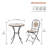 Outdoor Furniture Set 3 Piece Tan and Beige Mosaic Folding Table and Chairs Bistro Set, 35"H - JFH918A-310115360