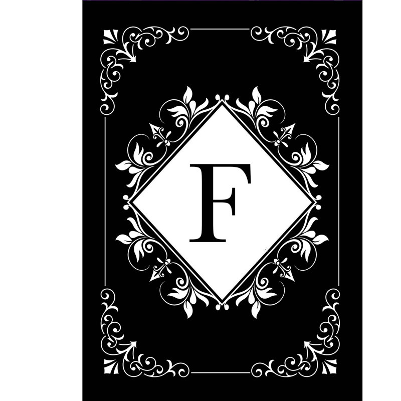 Black And White Monogram F House Flag