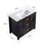 Meuble-lavabo de 36 po avec lavabo simple, meuble-lavabo sous-comptoir avec armoire, armoire de rangement avec 2 portes et 2 tiroirs, fermeture en douceur, rangement multifonctionnel-204406760