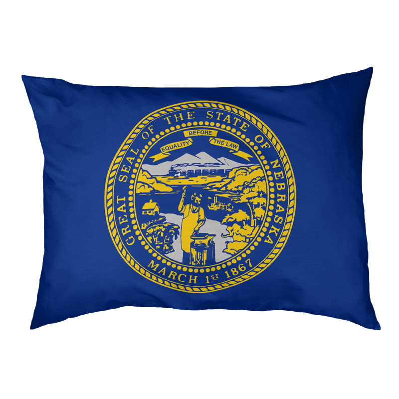Coussin stylisé nebraska flag Burien, L 19,5 po x l 29,5 po, Noir