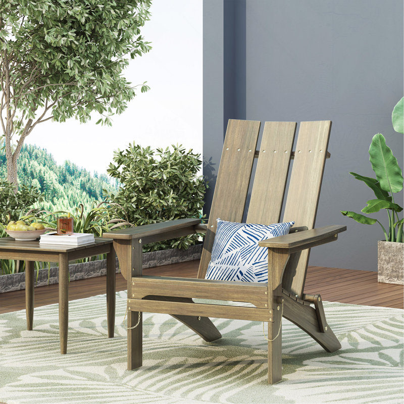 Foldable Adirondack Chair, Gray