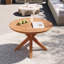 Tables de patio haut de gamme, rondes rustiques en bois d'acacia de 113 cm (44,5 po) pour la maison-1826784895